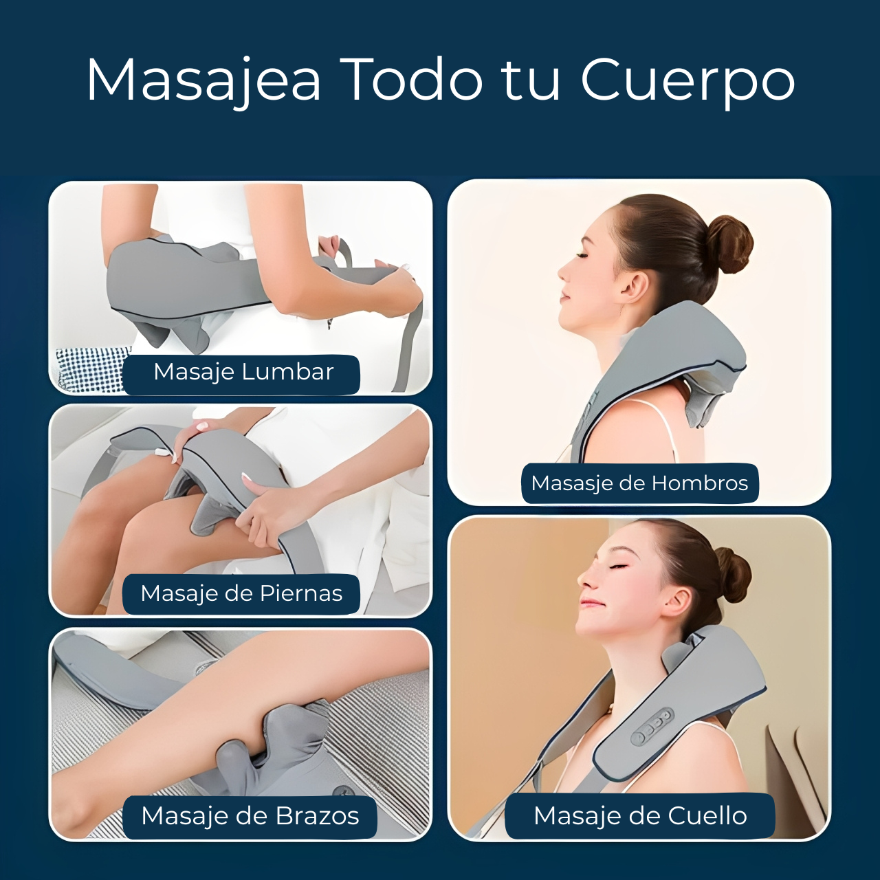⭐ Masajeador Eléctrico Portátil de Cuello y Espalda